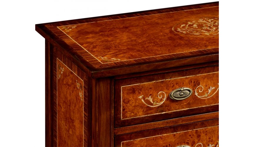 LUXURY BEDROOM FURNITURE 7 Drawer High dresser with Mother of Pearl Inlay