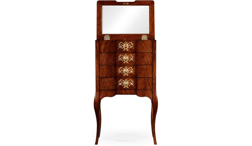 LUXURY BEDROOM FURNITURE Mahogany Jewelry Chest and Vanity