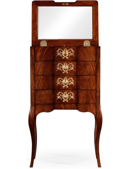 LUXURY BEDROOM FURNITURE Mahogany Jewelry Chest and Vanity