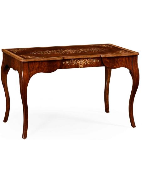 Elegant dressing table with mother of pearl and marquetry inlay