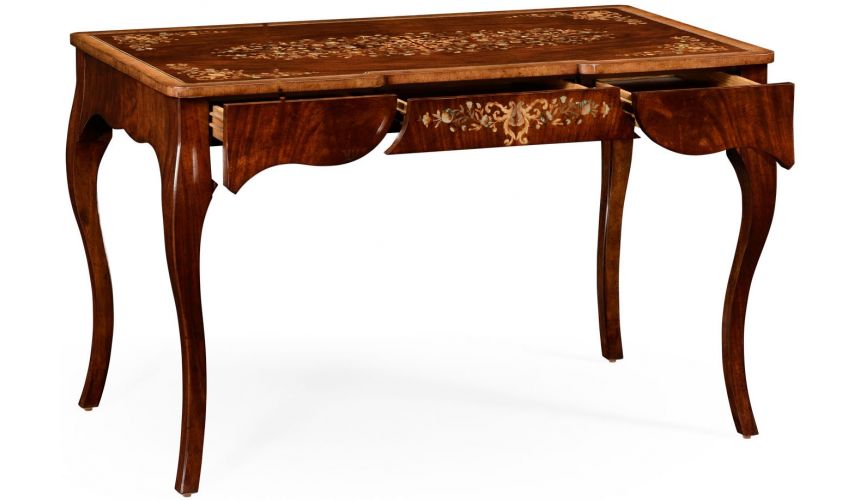 Louis XV style desk with 3 drawers with marquetry  Furniture styles,  Furniture, Antique reproduction furniture