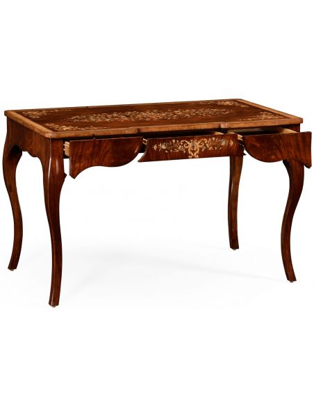 Louis XV style desk with 3 drawers with marquetry  Furniture styles,  Furniture, Antique reproduction furniture