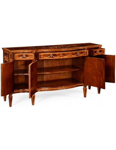 Breakfronts & China Cabinets Equisite three panel mahogany side cabinet