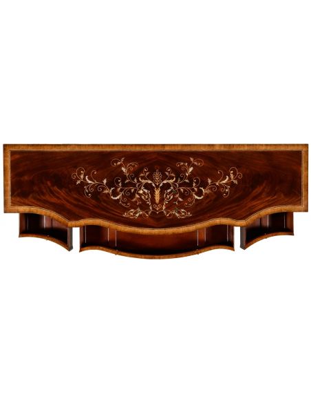 Breakfronts & China Cabinets Equisite three panel mahogany side cabinet