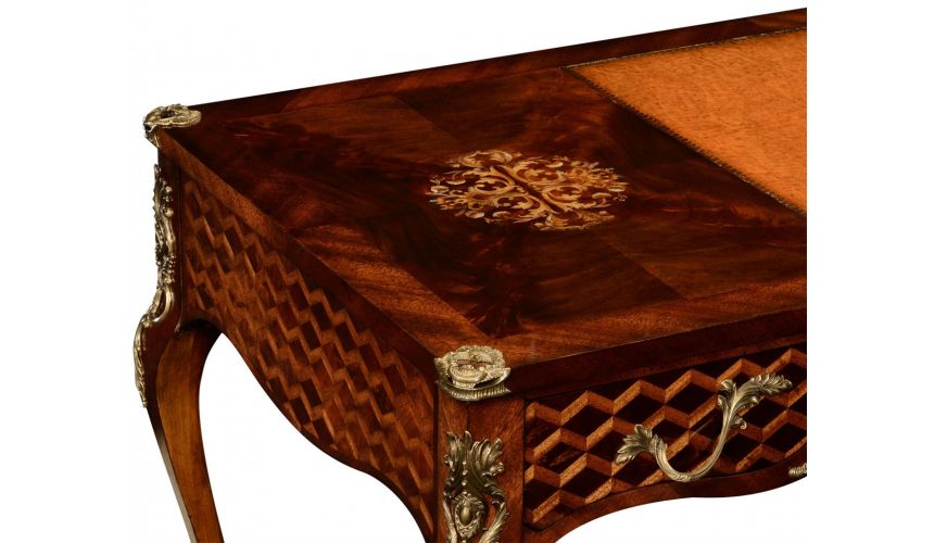 Executive Desks Mahogany desk with mother of pearl inlay