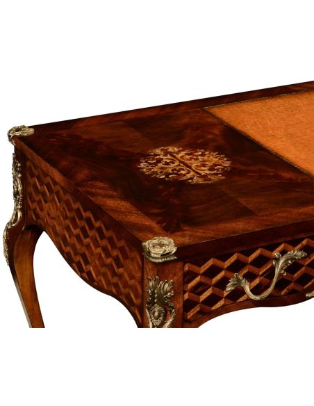 Executive Desks Mahogany desk with mother of pearl inlay