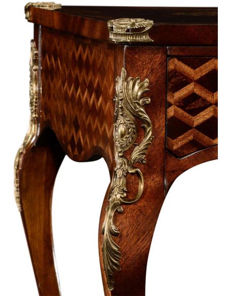 Executive Desks Mahogany desk with mother of pearl inlay