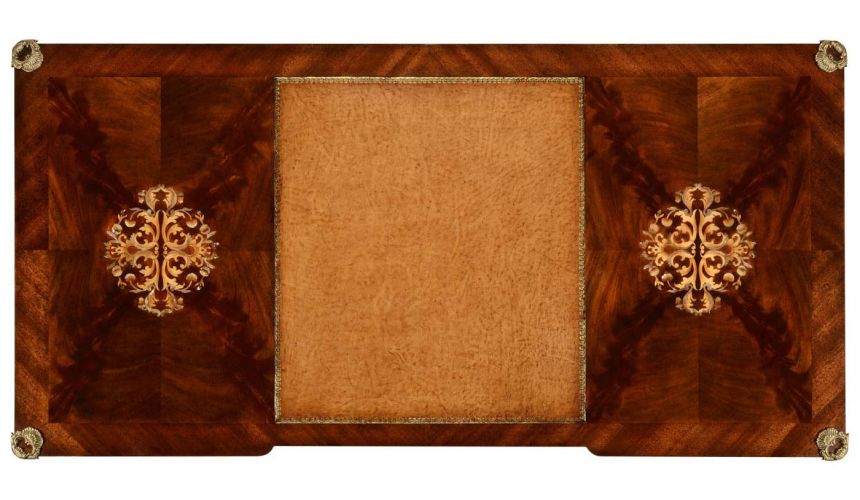 Executive Desks Mahogany desk with mother of pearl inlay