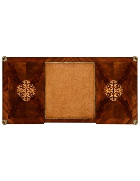 Executive Desks Mahogany desk with mother of pearl inlay