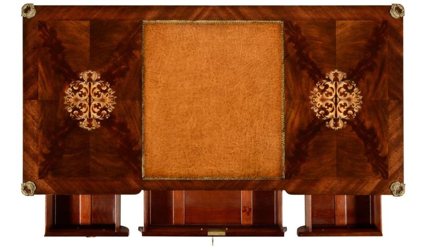 Executive Desks Mahogany desk with mother of pearl inlay