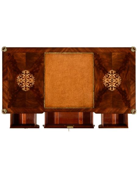 Executive Desks Mahogany desk with mother of pearl inlay