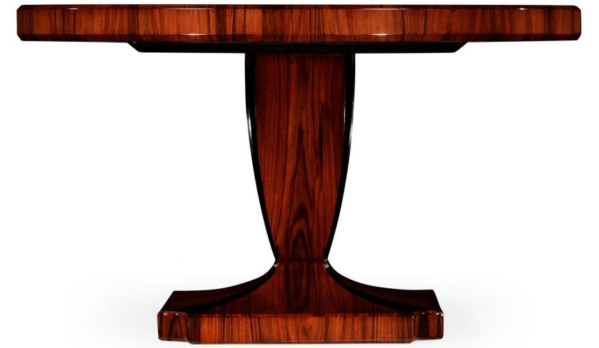 Santos rosewood dining table with pedestal leg with bone inlay