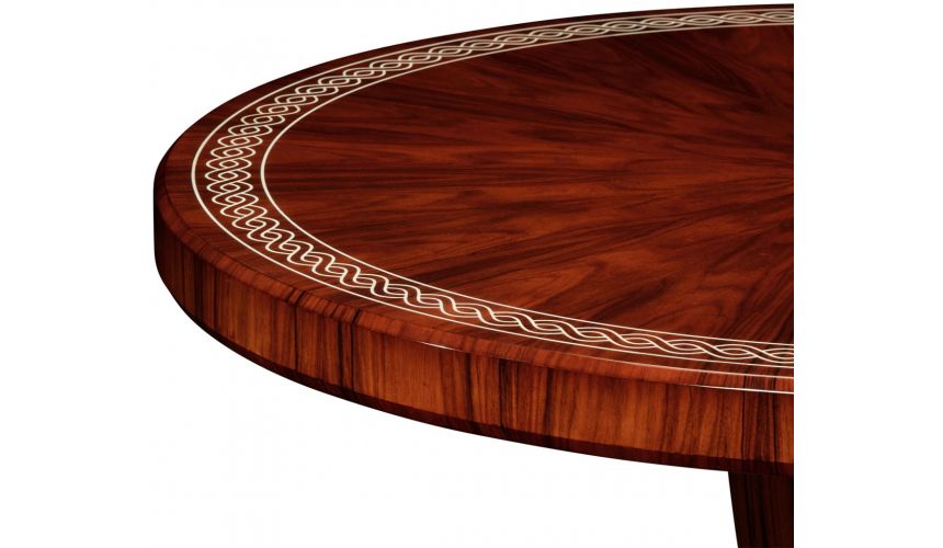 Dining Tables Santos rosewood dining table with pedestal leg with bone inlay