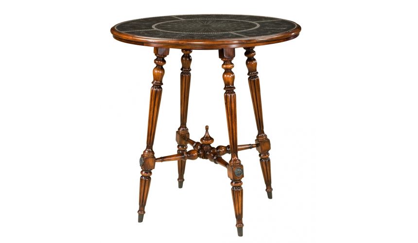 Home Bar Furniture Engraved brass top pub table