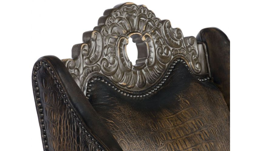 Home Bar Furniture Old English Leather Chair