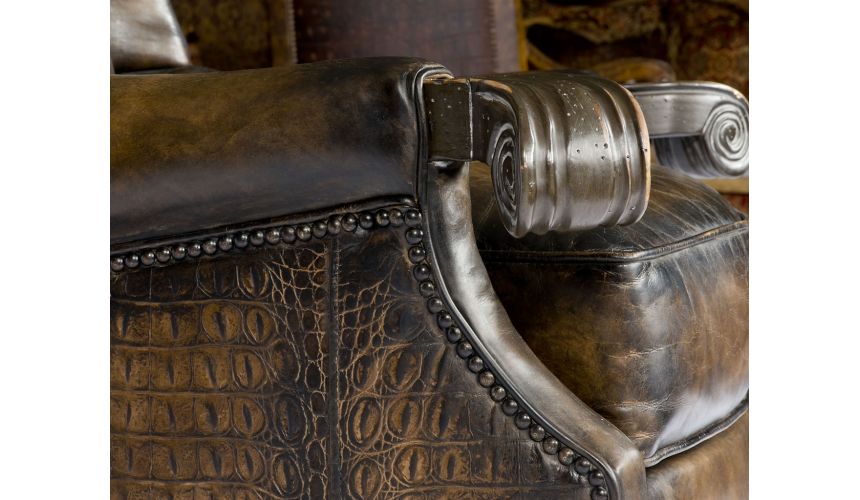 Home Bar Furniture Old English Leather Chair