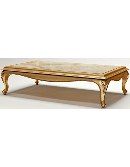Rectangular Center Table W/ Marble Inlay