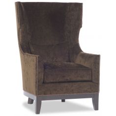 Luxury Leather & Upholstered Furniture Brown High Back Chair