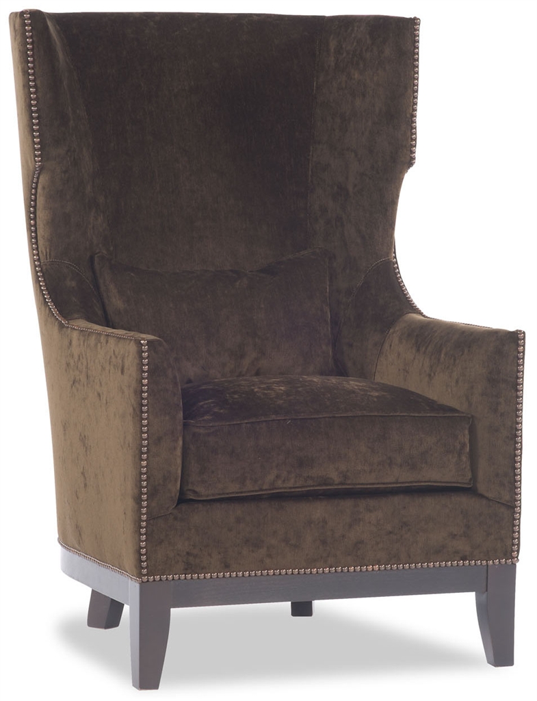 Luxury Leather & Upholstered Furniture Brown High Back Chair