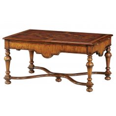 Coffee Tables Hickory and leather parquetry cocktail table