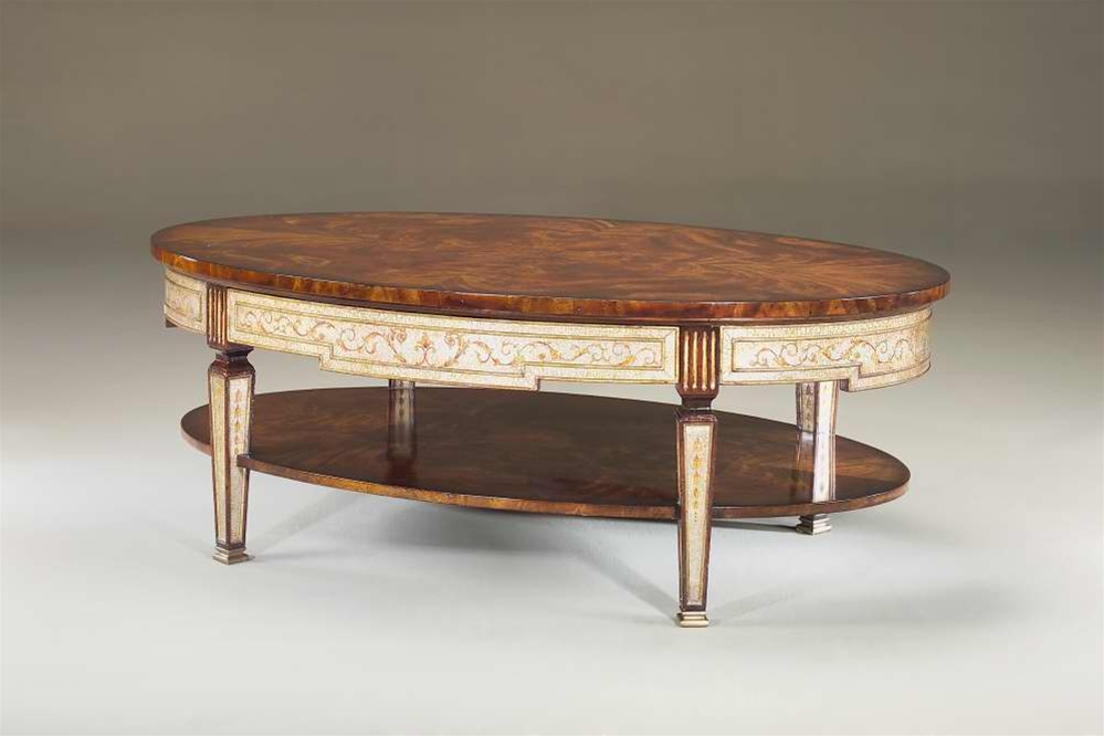 Coffee Tables Directoire mahogany oval cocktail table