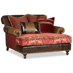 Luxury Leather & Upholstered Furniture double chair chaise