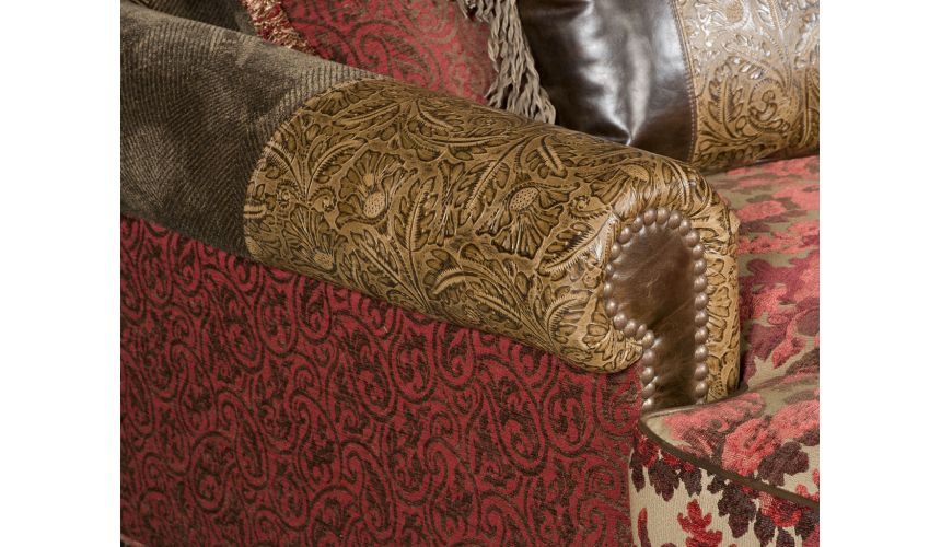 Luxury Leather & Upholstered Furniture double chair chaise