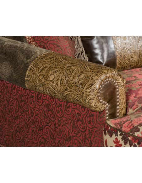 Luxury Leather & Upholstered Furniture double chair chaise