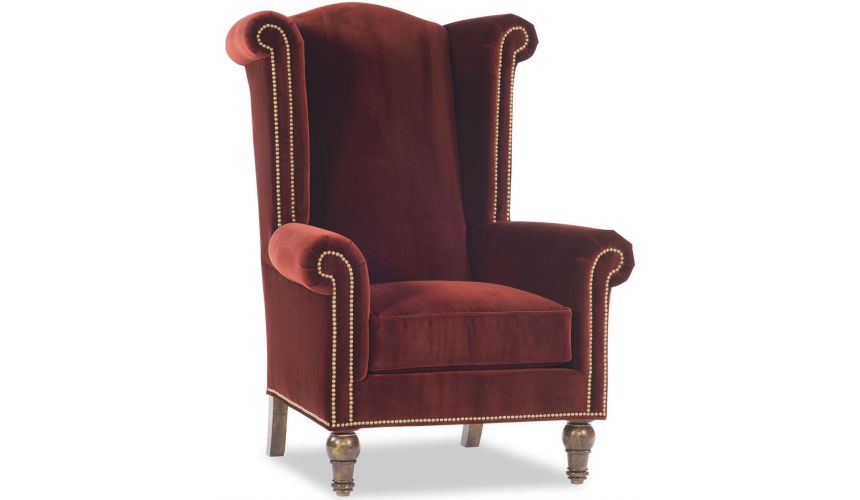 Luxury Leather & Upholstered Furniture Royal Red King Chair
