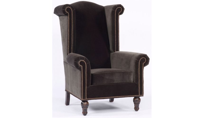 Luxury Leather & Upholstered Furniture High Back Upholstered Chair