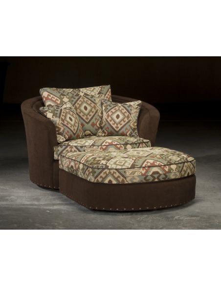 Luxury Upholstered Furniture, Chair and Ottoman