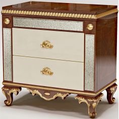 Furniture Masterpieces Double Drawer Chest W/ Scrolled Legs