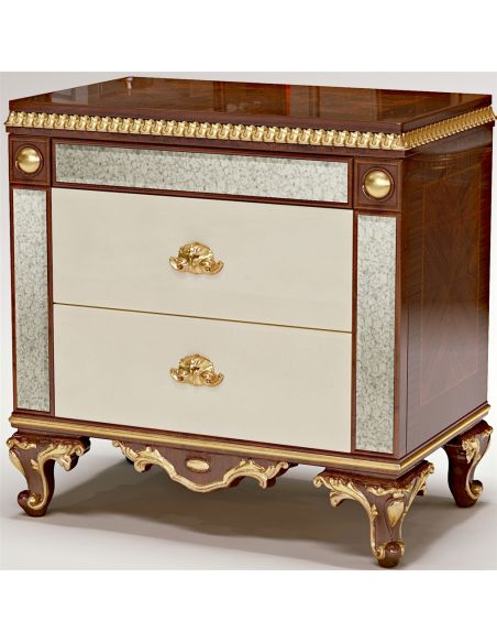 Double Drawer Chest W/ Scrolled Legs