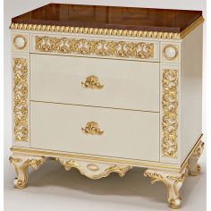 Furniture Masterpieces Dual Tone Double Drawer Night Table