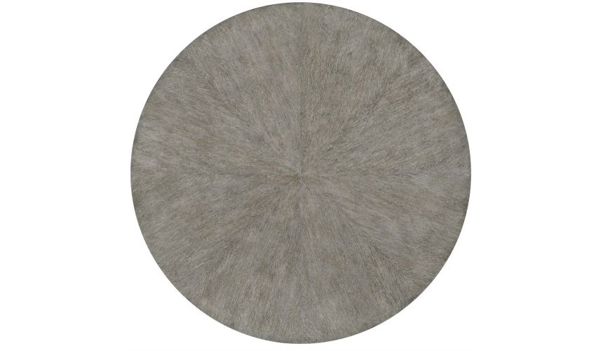 Dining Tables Stylish round dining or foyer center table. gray driftwood color oak