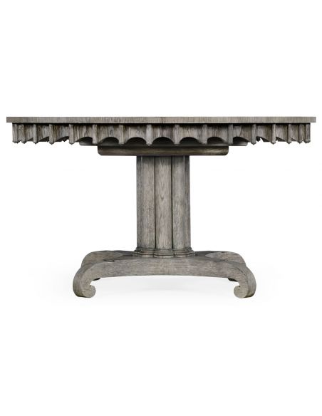Dining Tables Round to oval dining table, gray driftwood color oak
