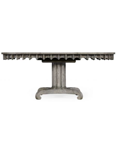 Dining Tables Round to oval dining table, gray driftwood color oak