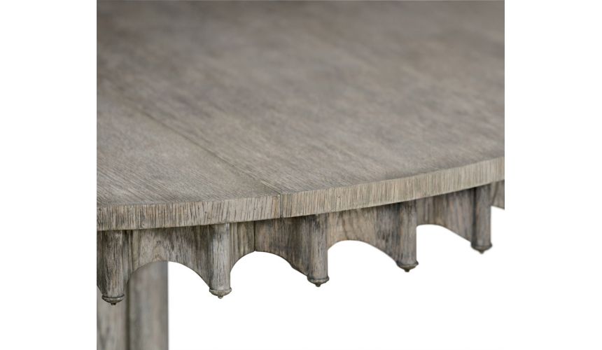 Dining Tables Round to oval dining table, gray driftwood color oak