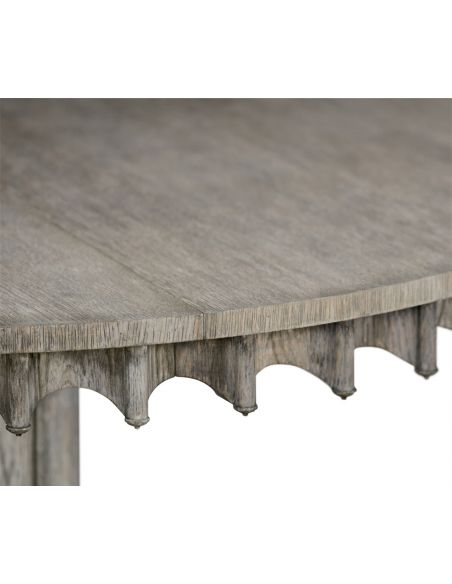 Dining Tables Round to oval dining table, gray driftwood color oak