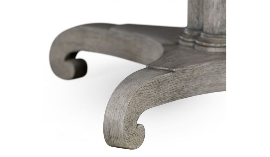 Dining Tables Round to oval dining table, gray driftwood color oak