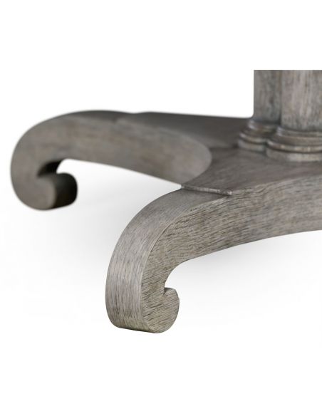 Dining Tables Round to oval dining table, gray driftwood color oak