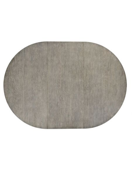 Dining Tables Round to oval dining table, gray driftwood color oak