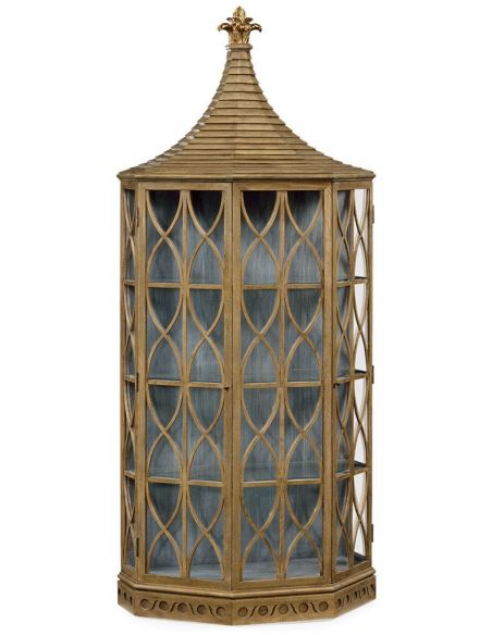 Breakfronts & China Cabinets Modern Oak Birdcage Cupboard