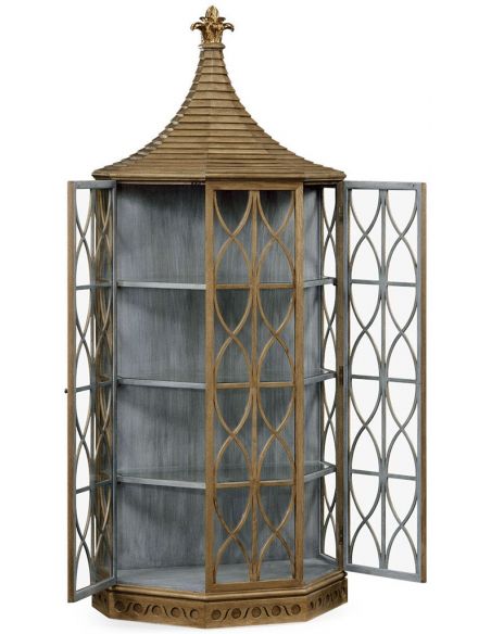 Breakfronts & China Cabinets Modern Oak Birdcage Cupboard