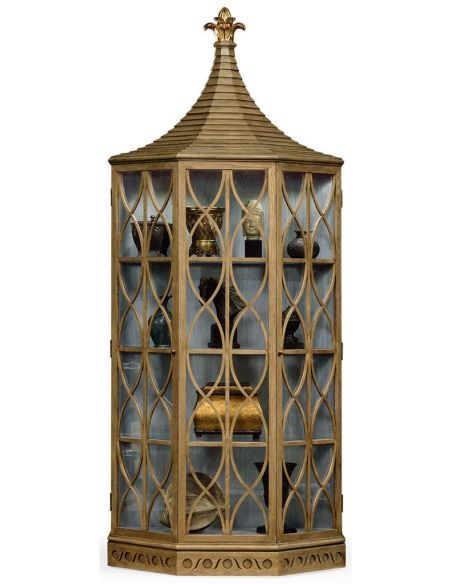 Breakfronts & China Cabinets Modern Oak Birdcage Cupboard