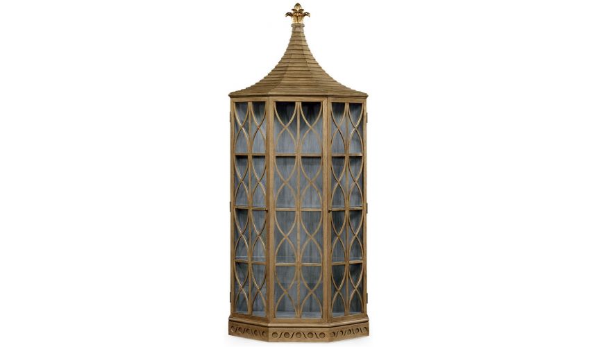 Breakfronts & China Cabinets Modern Oak Birdcage Cupboard