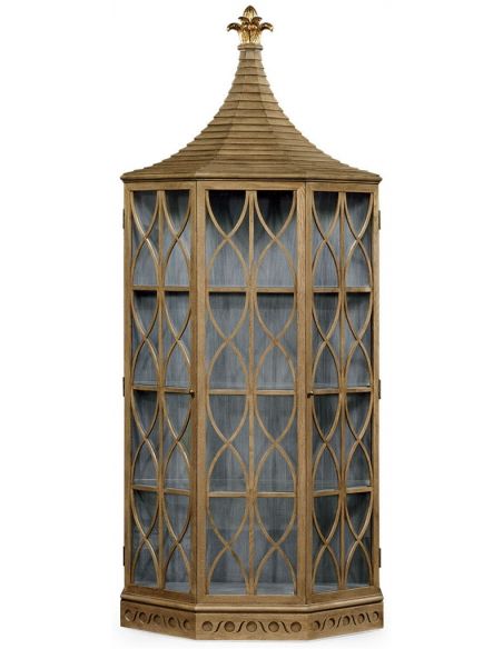 Breakfronts & China Cabinets Modern Oak Birdcage Cupboard
