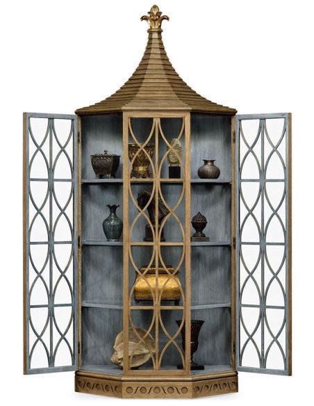 Breakfronts & China Cabinets Modern Oak Birdcage Cupboard