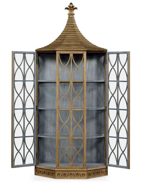 Breakfronts & China Cabinets Modern Oak Birdcage Cupboard