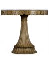 Foyer and Center Tables Carved oak table with marble top.